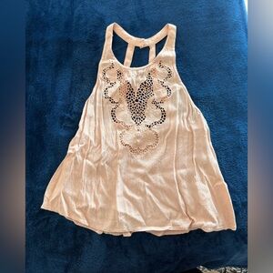 Lush Peach Open Back Crop Top Size‎ S